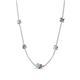 4 - Linea 0.46 ctw Aquamarine (4 mm) and Smoky Quartz Women Station Necklace 