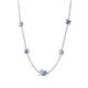 4 - Linea 0.46 ctw Aquamarine (4 mm) and Tanzanite Women Station Necklace 