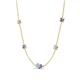 4 - Linea 0.46 ctw Aquamarine (4 mm) and Tanzanite Women Station Necklace 