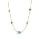 4 - Linea 0.40 ctw Aquamarine (4 mm) and Turquoise Women Station Necklace 