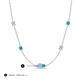3 - Linea 0.40 ctw Aquamarine (4 mm) and Turquoise Women Station Necklace 