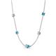 4 - Linea 0.40 ctw Aquamarine (4 mm) and Turquoise Women Station Necklace 