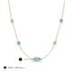 3 - Linea 0.43 ctw Aquamarine (4 mm) and Blue Topaz Women Station Necklace 