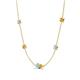 4 - Linea 0.40 ctw Aquamarine (4 mm) and Citrine Women Station Necklace 