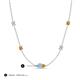 3 - Linea 0.40 ctw Aquamarine (4 mm) and Citrine Women Station Necklace 
