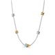 4 - Linea 0.40 ctw Aquamarine (4 mm) and Citrine Women Station Necklace 