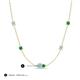 3 - Linea 0.40 ctw Aquamarine (4 mm) and Emerald Women Station Necklace 