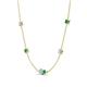 4 - Linea 0.40 ctw Aquamarine (4 mm) and Emerald Women Station Necklace 