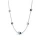 4 - Linea 0.46 ctw Aquamarine (4 mm) and Black Diamond Women Station Necklace 