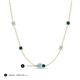 3 - Linea 0.46 ctw Aquamarine (4 mm) and Blue Diamond Women Station Necklace 