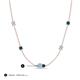 3 - Linea 0.46 ctw Aquamarine (4 mm) and Blue Diamond Women Station Necklace 