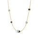 4 - Linea 0.48 ctw Aquamarine (4 mm) and Blue Sapphire Women Station Necklace 