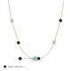 3 - Linea 0.48 ctw Aquamarine (4 mm) and Blue Sapphire Women Station Necklace 