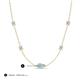 3 - Linea 0.43 ctw Aquamarine (4 mm) and Moissanite Women Station Necklace 