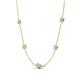 4 - Linea 0.43 ctw Aquamarine (4 mm) and Moissanite Women Station Necklace 