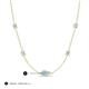 3 - Linea 0.39 ctw Aquamarine (4 mm) and Opal Women Station Necklace 