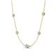 4 - Linea 0.39 ctw Aquamarine (4 mm) and Opal Women Station Necklace 