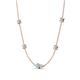 4 - Linea 0.39 ctw Aquamarine (4 mm) and Opal Women Station Necklace 