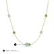 3 - Linea 0.48 ctw Aquamarine (4 mm) and Peridot Women Station Necklace 