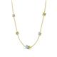 4 - Linea 0.48 ctw Aquamarine (4 mm) and Peridot Women Station Necklace 