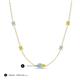 3 - Linea 0.46 ctw Aquamarine (4 mm) and Yellow Diamond Women Station Necklace 