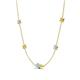 4 - Linea 0.46 ctw Aquamarine (4 mm) and Yellow Diamond Women Station Necklace 