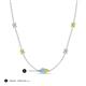 3 - Linea 0.46 ctw Aquamarine (4 mm) and Yellow Diamond Women Station Necklace 