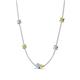 4 - Linea 0.46 ctw Aquamarine (4 mm) and Yellow Diamond Women Station Necklace 