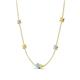 4 - Linea 0.49 ctw Aquamarine (4 mm) and Yellow Sapphire Women Station Necklace 