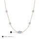 3 - Linea 0.46 ctw Aquamarine (4 mm) and Natural Diamond Women Station Necklace 
