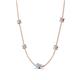4 - Linea 0.46 ctw Aquamarine (4 mm) and Natural Diamond Women Station Necklace 