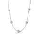 4 - Linea 0.46 ctw Aquamarine (4 mm) and Natural Diamond Women Station Necklace 