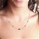2 - Linea 0.49 ctw Blue Diamond (4 mm) and Emerald Women Station Necklace 