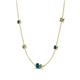 4 - Linea 0.57 ctw Blue Diamond (4 mm) and Created Alexandrite Women Station Necklace 