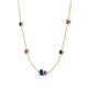 4 - Linea 0.49 ctw Blue Diamond (4 mm) and Amethyst Women Station Necklace 