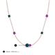 3 - Linea 0.49 ctw Blue Diamond (4 mm) and Amethyst Women Station Necklace 