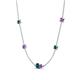 4 - Linea 0.49 ctw Blue Diamond (4 mm) and Amethyst Women Station Necklace 