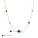 3 - Linea 0.49 ctw Blue Diamond (4 mm) and Aquamarine Women Station Necklace 