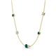 4 - Linea 0.49 ctw Blue Diamond (4 mm) and Aquamarine Women Station Necklace 