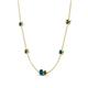 4 - Linea 0.55 ctw Blue Diamond (4 mm) and Black Diamond Women Station Necklace 