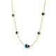 4 - Linea 0.57 ctw Blue Diamond (4 mm) and Blue Sapphire Women Station Necklace 