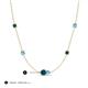 3 - Linea 0.52 ctw Blue Diamond (4 mm) and Blue Topaz Women Station Necklace 