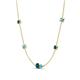 4 - Linea 0.52 ctw Blue Diamond (4 mm) and Blue Topaz Women Station Necklace 