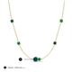 3 - Linea 0.49 ctw Blue Diamond (4 mm) and Emerald Women Station Necklace 