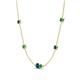 4 - Linea 0.49 ctw Blue Diamond (4 mm) and Emerald Women Station Necklace 