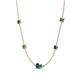 4 - Linea 0.49 ctw Blue Diamond (4 mm) and Emerald Women Station Necklace 