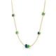 4 - Linea 0.57 ctw Blue Diamond (4 mm) and Green Garnet Women Station Necklace 