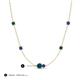 3 - Linea 0.49 ctw Blue Diamond (4 mm) and Iolite Women Station Necklace 