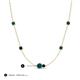 3 - Linea 0.55 ctw Blue Diamond (4 mm) and London Blue Topaz Women Station Necklace 