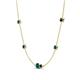 4 - Linea 0.55 ctw Blue Diamond (4 mm) and London Blue Topaz Women Station Necklace 